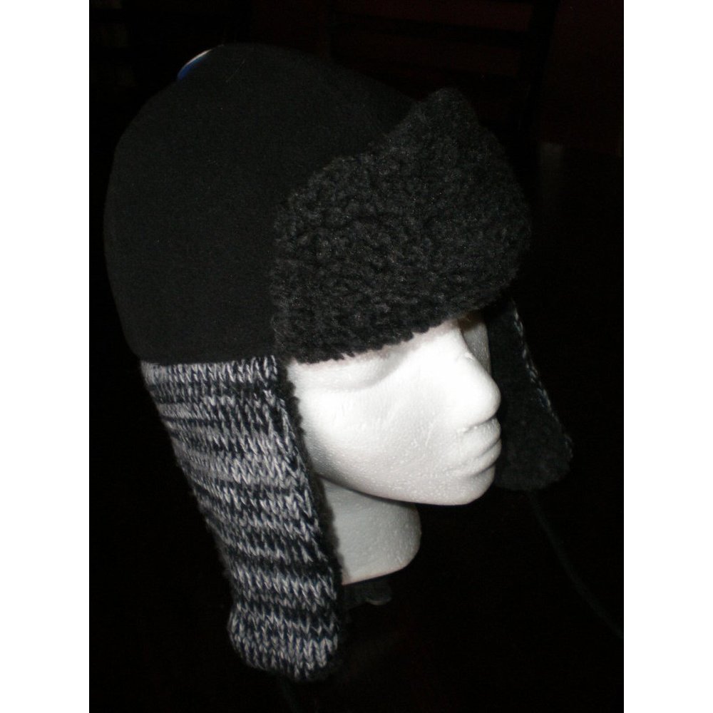 New Polar Extreme Kids Unisex Black/Gray Ear Flaps Fleece Winter Hat